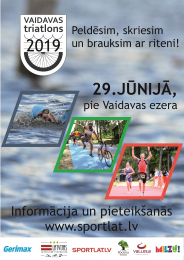 29.jūnijā norisināsies tradicionālais Vaidavas triatlons 2019