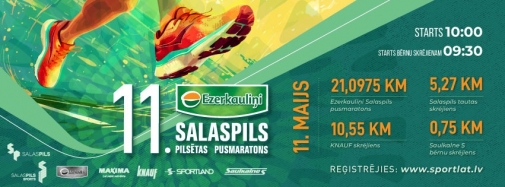 11. “Ezerkauliņi” Salaspils pilsētas pusmaratons 2025 – jau 11. maijā!