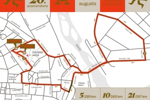 Kuldīgas pusmaratons 2025, trašu karte