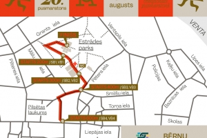 Kuldīgas pusmaratons 2025, Bērnu trašu karte