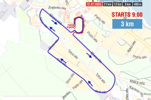 3) Trases karte 3km skrējienam